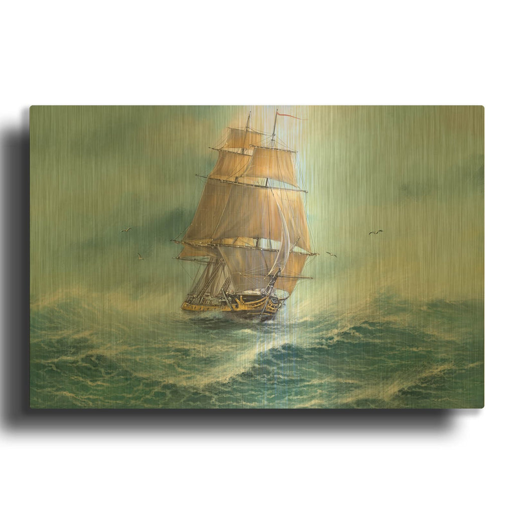 'Sailing the Ocean' By Luxe Gold Metal Wall Art