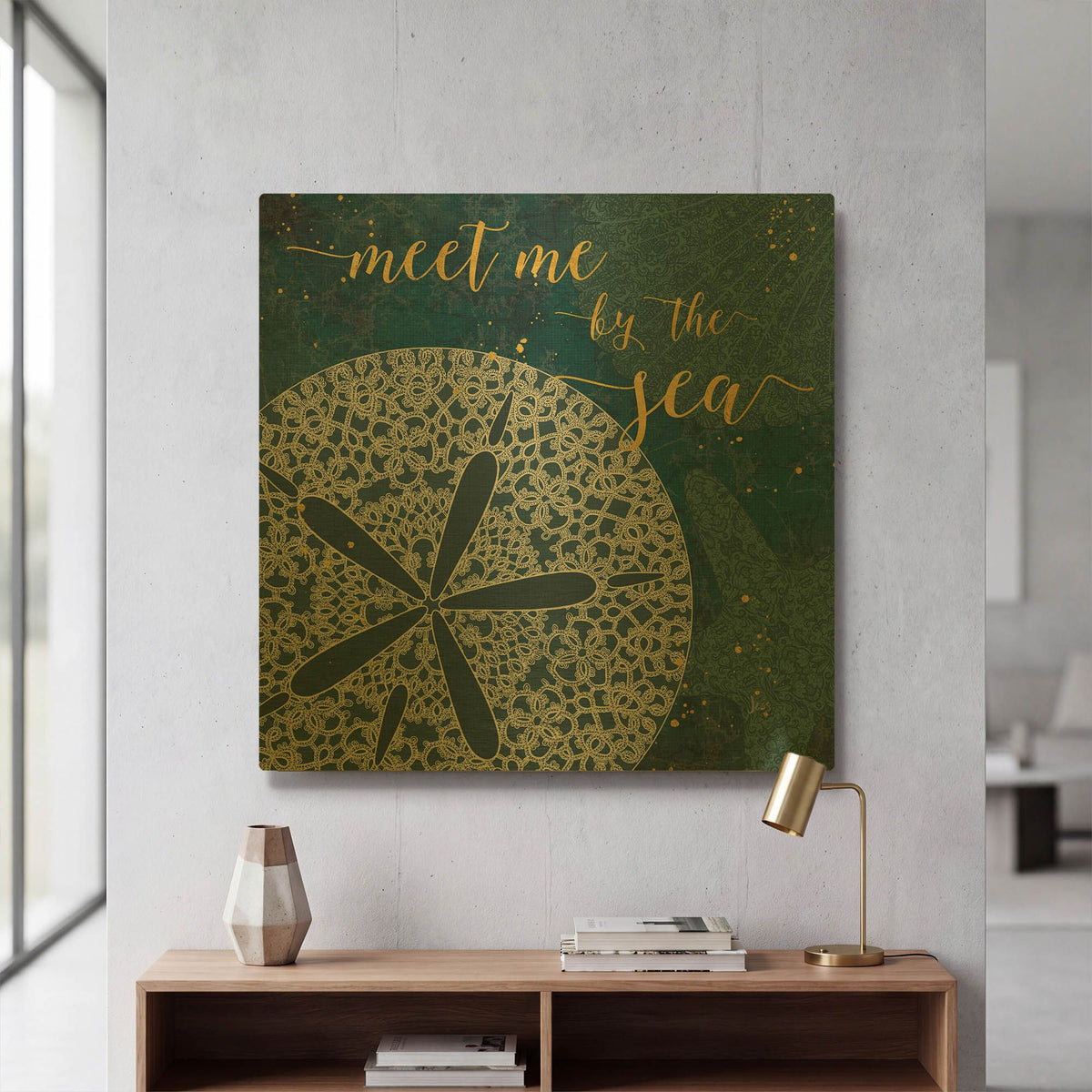 'Coastal Lace I' By Jess Aiken Gold Metal Wall Art