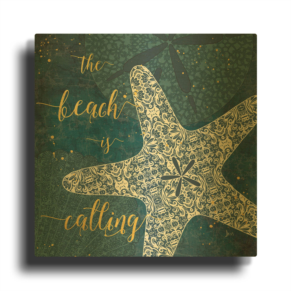 'Coastal Lace II' By Jess Aiken Gold Metal Wall Art