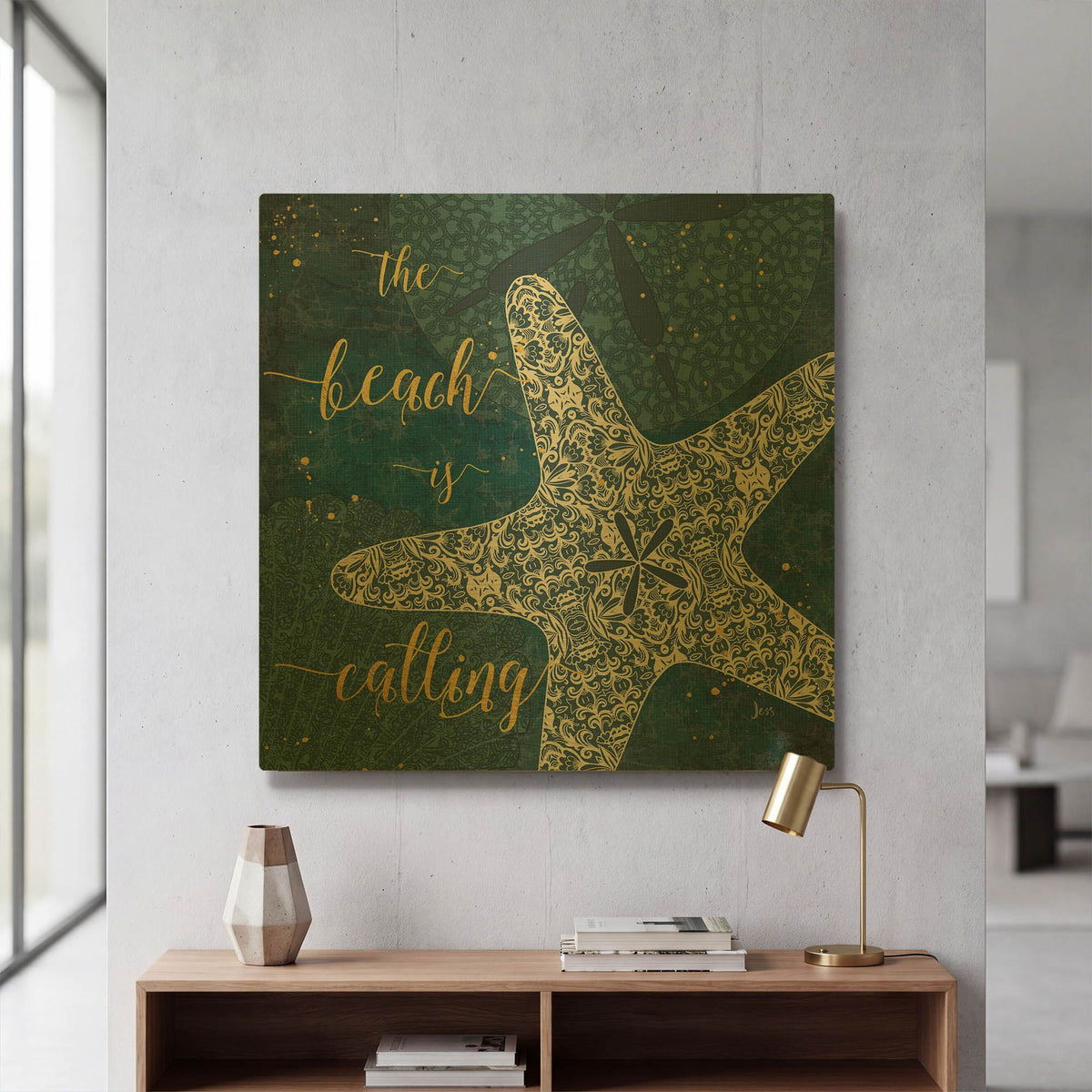 'Coastal Lace II' By Jess Aiken Gold Metal Wall Art