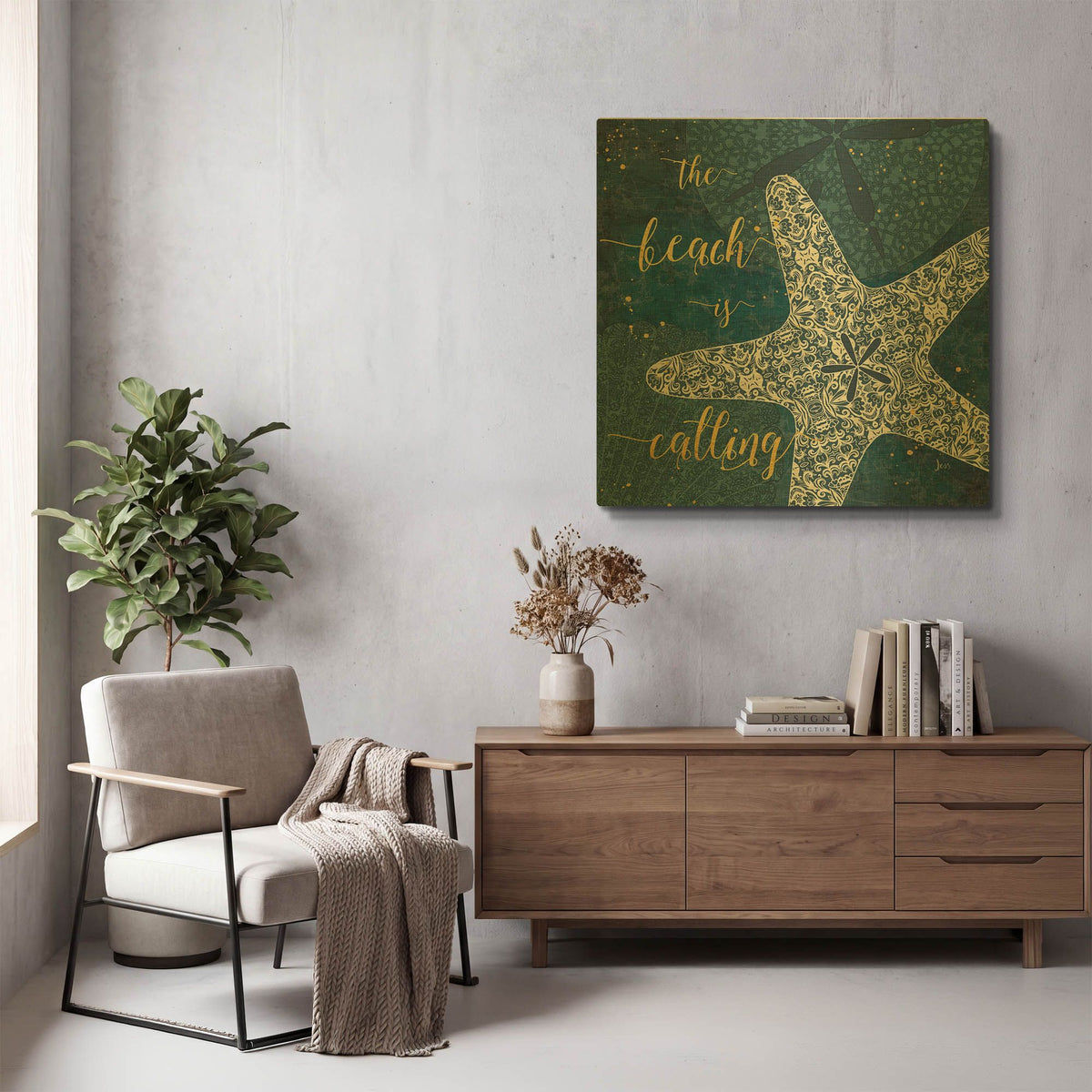 'Coastal Lace II' By Jess Aiken Gold Metal Wall Art