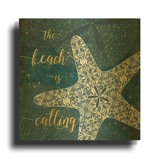 'Coastal Lace II' By Jess Aiken Gold Metal Wall Art