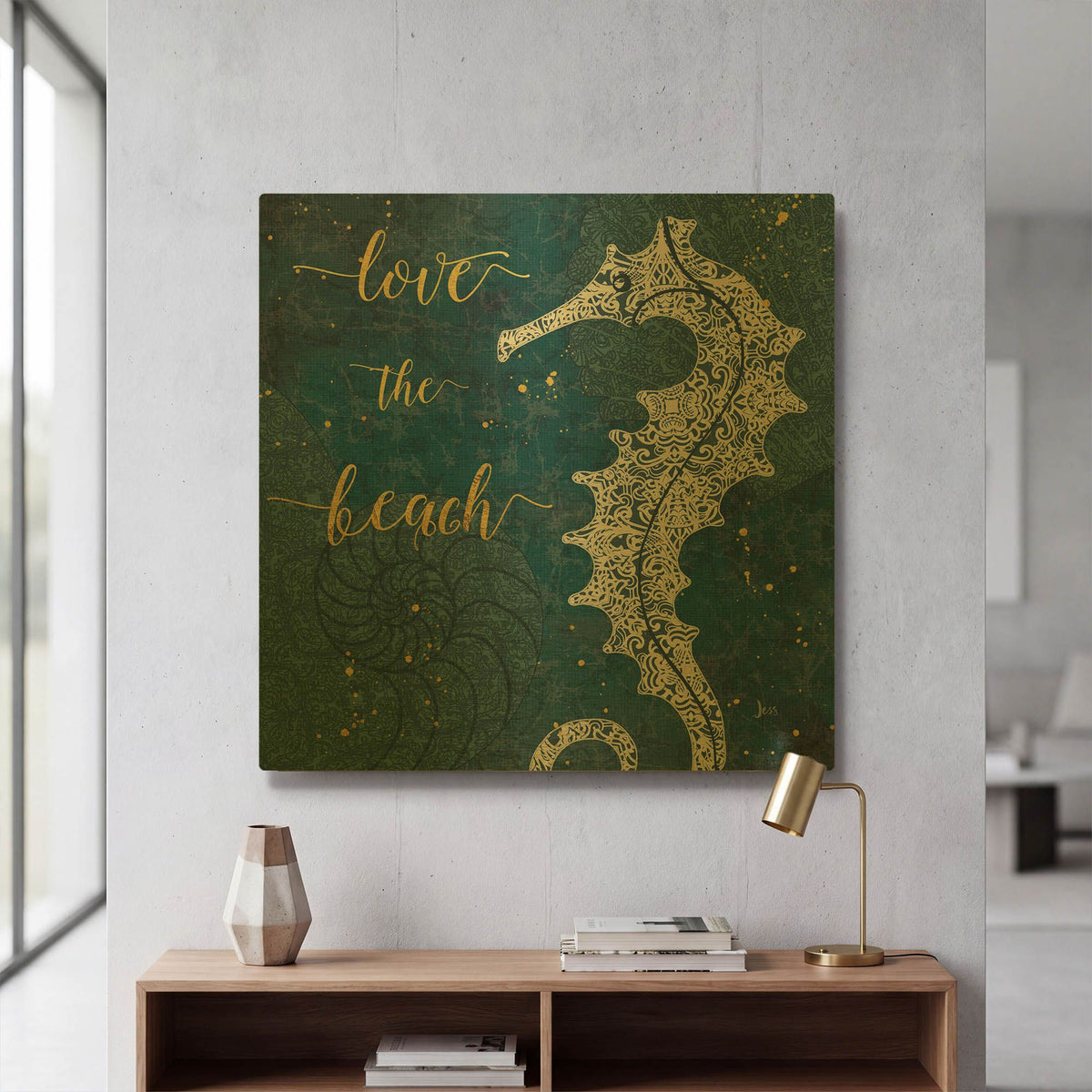 'Coastal Lace VII' By Jess Aiken Gold Metal Wall Art