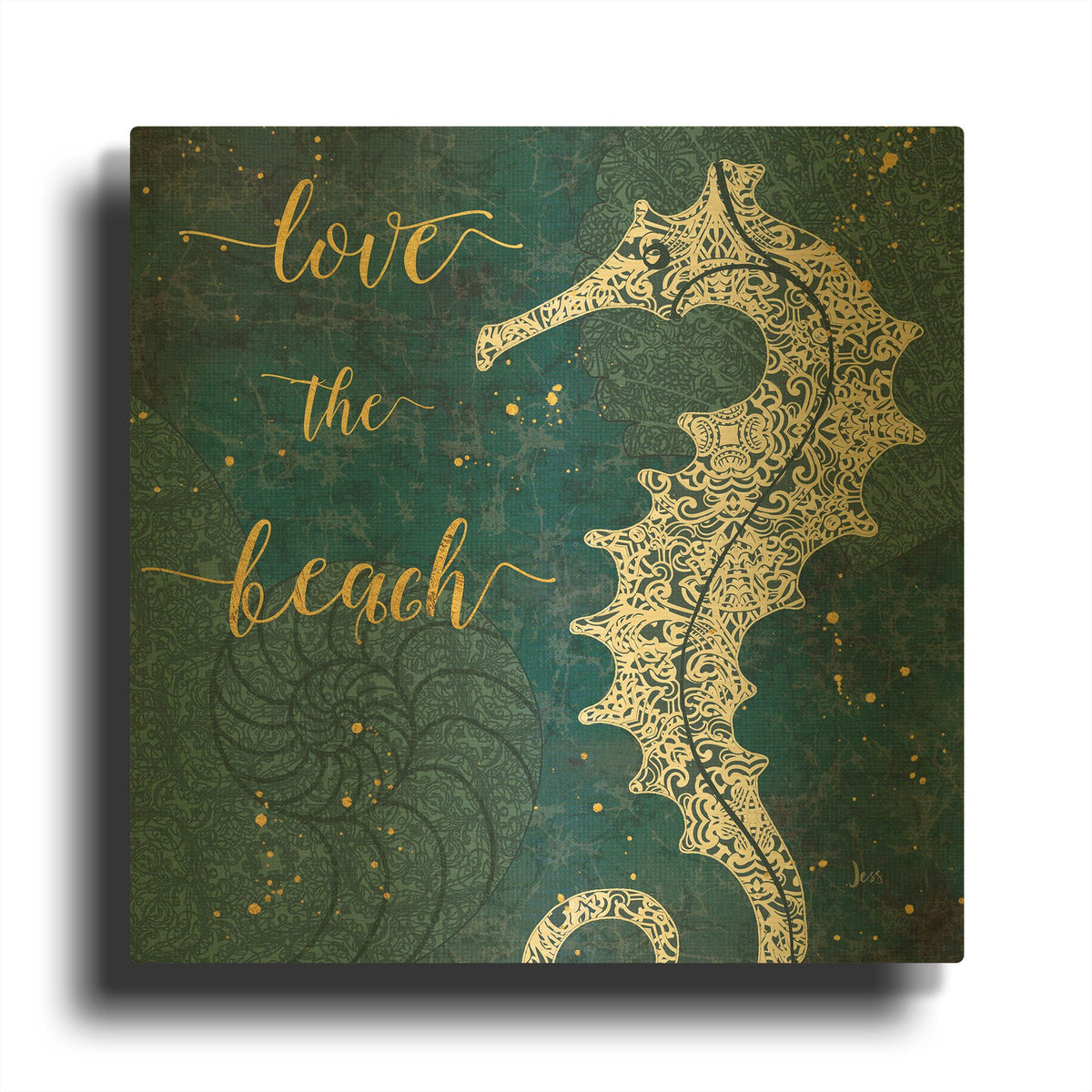 'Coastal Lace VII' By Jess Aiken Gold Metal Wall Art
