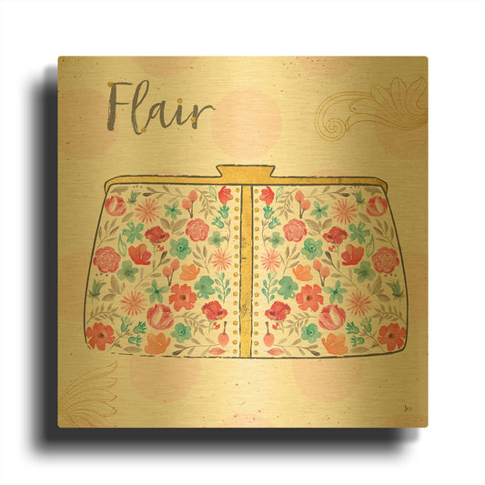 'Fashion Blooms I' By Jess Aiken Gold Metal Wall Art
