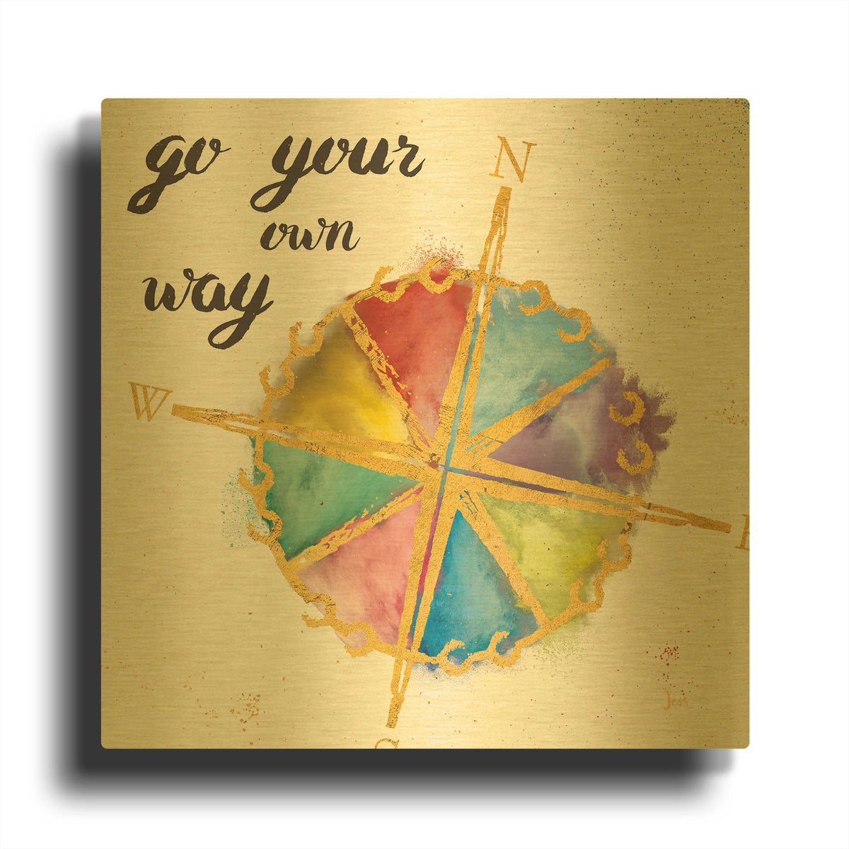 'Colorful World II' By Jess Aiken Gold Metal Wall Art