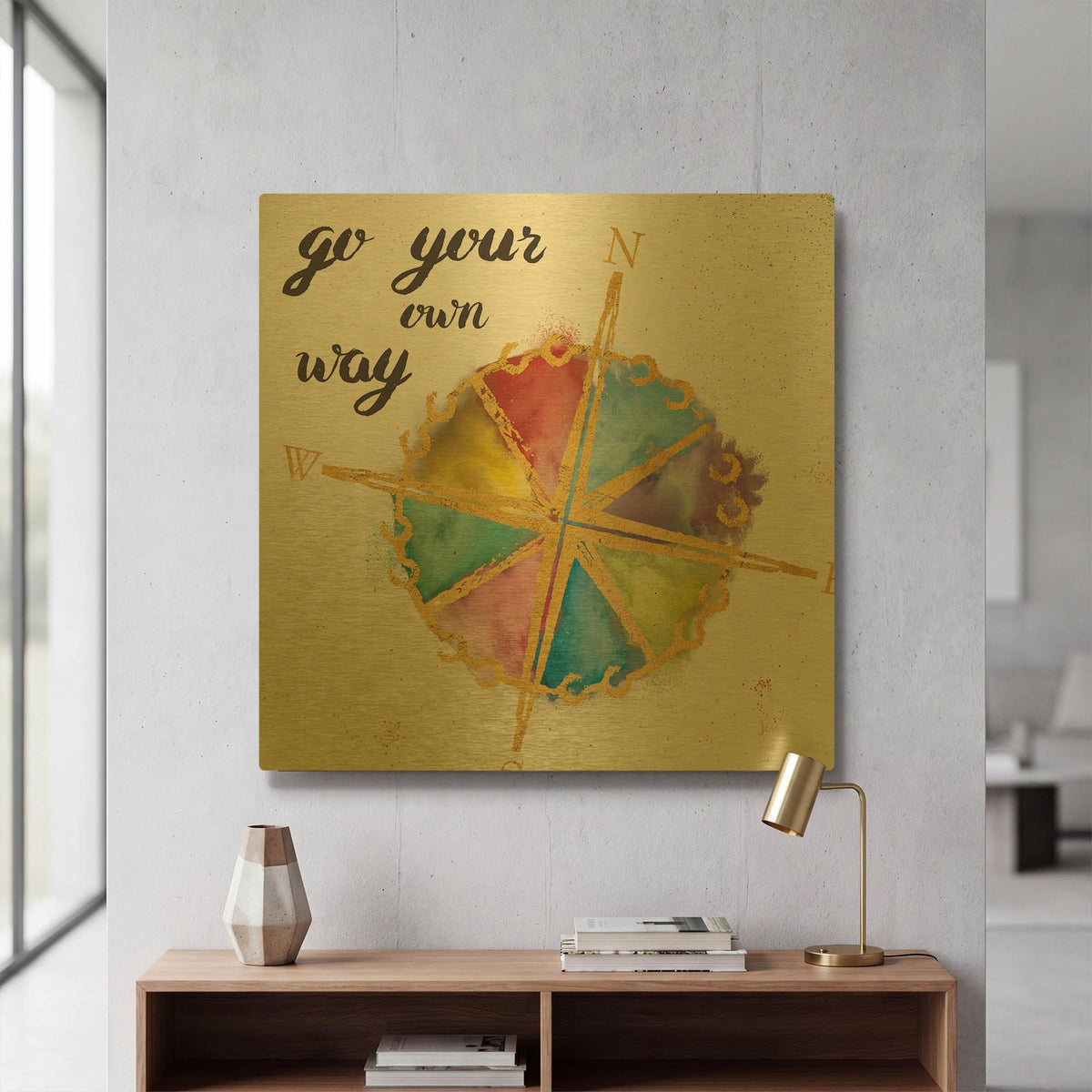 'Colorful World II' By Jess Aiken Gold Metal Wall Art