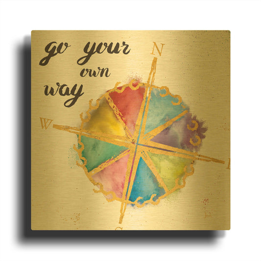 'Colorful World II' By Jess Aiken Gold Metal Wall Art