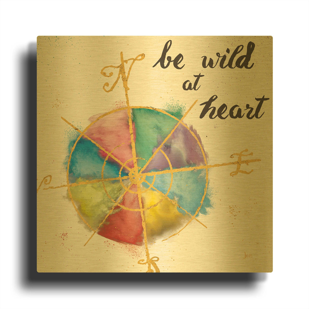 'Colorful World III' By Jess Aiken Gold Metal Wall Art