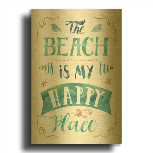 'Love and the Beach II' By Jess Aiken Gold Metal Wall Art