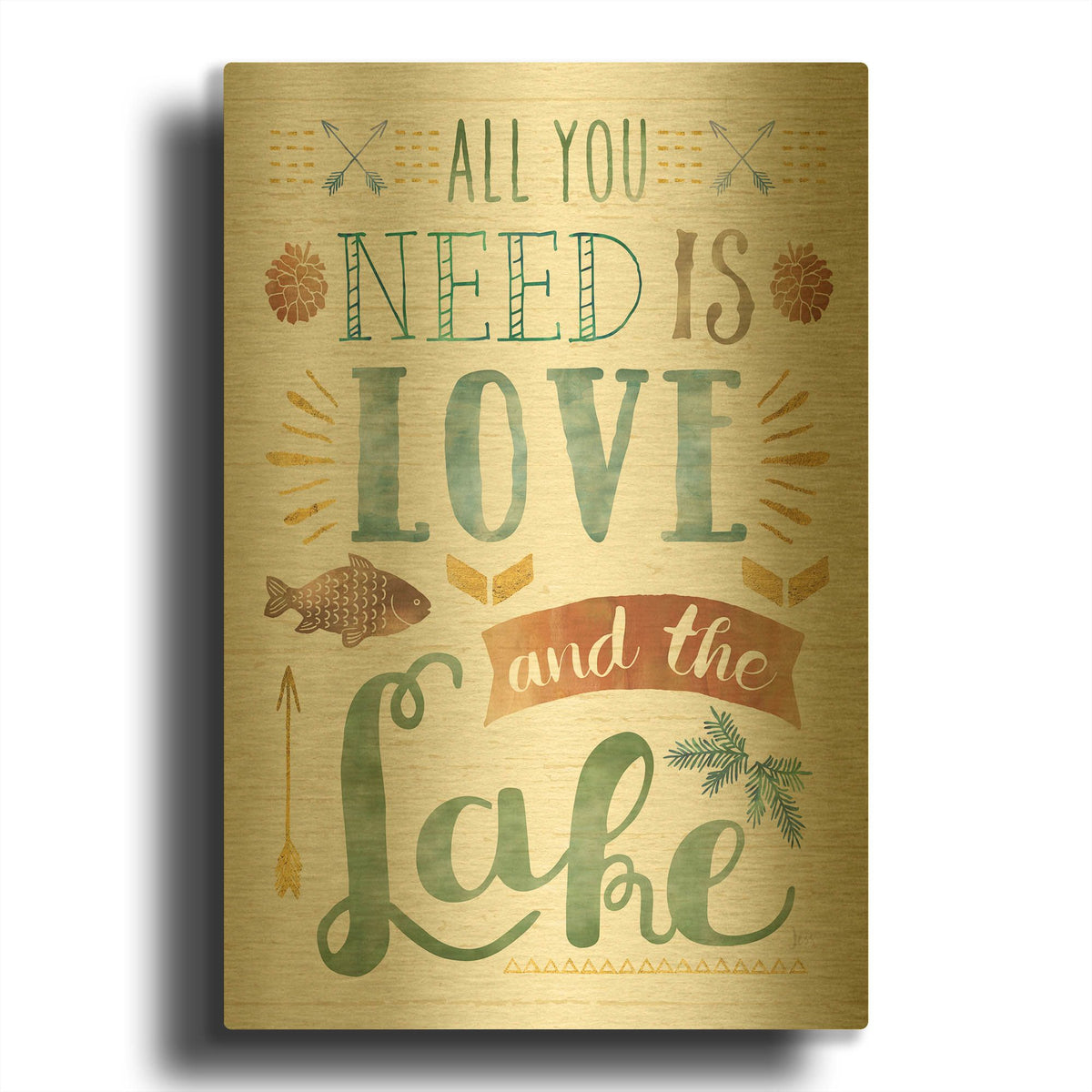 'Lake Love I' By Jess Aiken Gold Metal Wall Art
