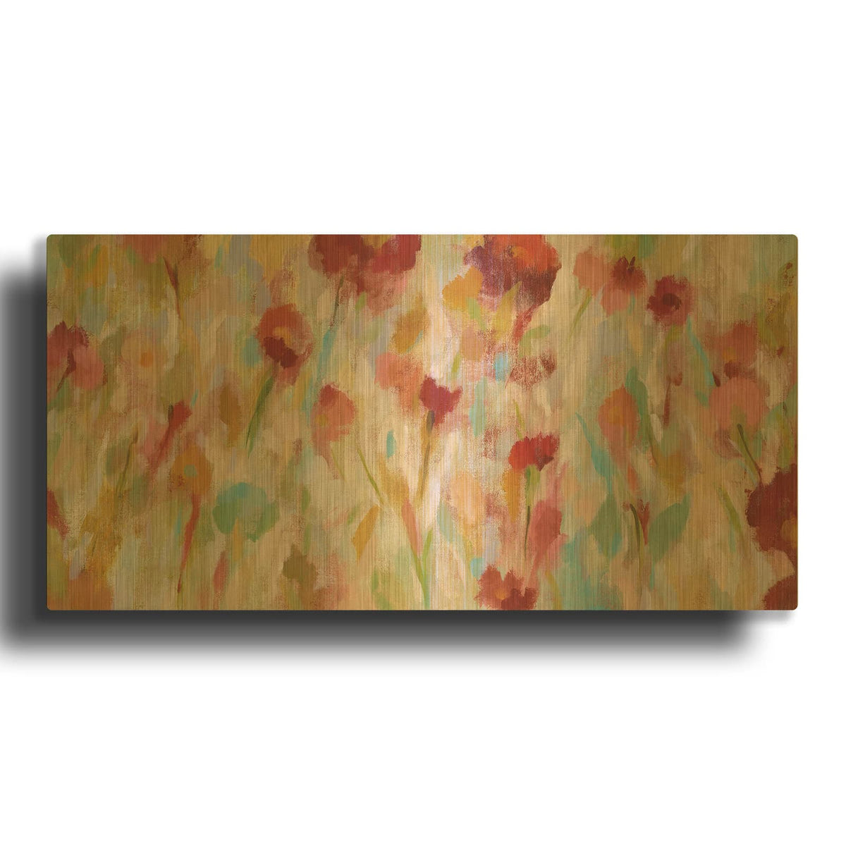 'Breezy Floral I' By Silvia Vassileva Gold Metal Wall Art