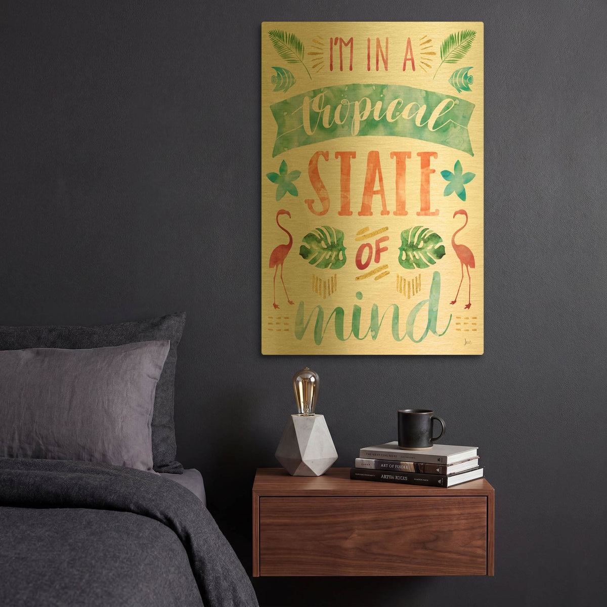 'Words of Paradise II' By Jess Aiken Gold Metal Wall Art