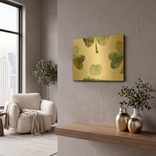 'Shamrock Shades Step 01' By Jess Aiken Gold Metal Wall Art