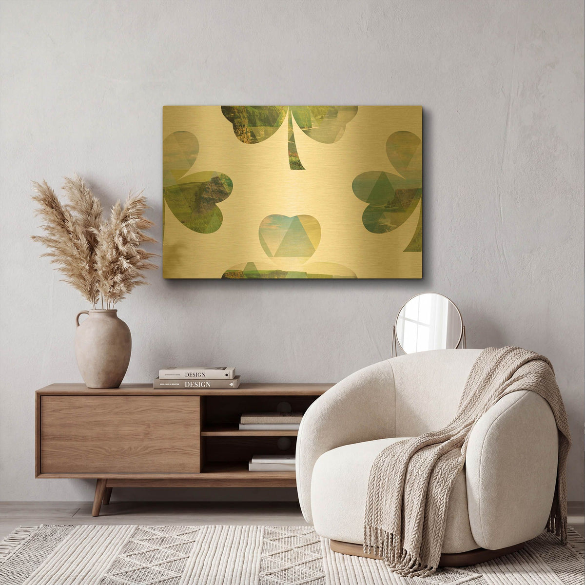 'Shamrock Shades Step 01' By Jess Aiken Gold Metal Wall Art
