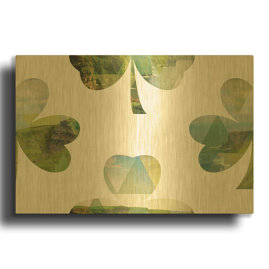 'Shamrock Shades Step 01' By Jess Aiken Gold Metal Wall Art