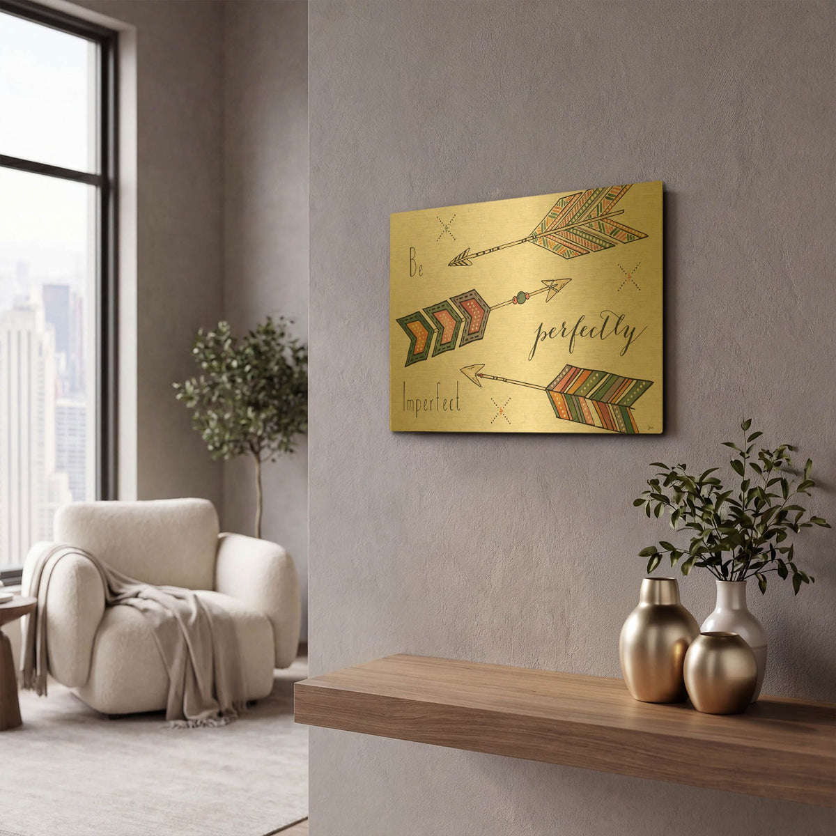 'Spectrum I' By Jess Aiken Gold Metal Wall Art