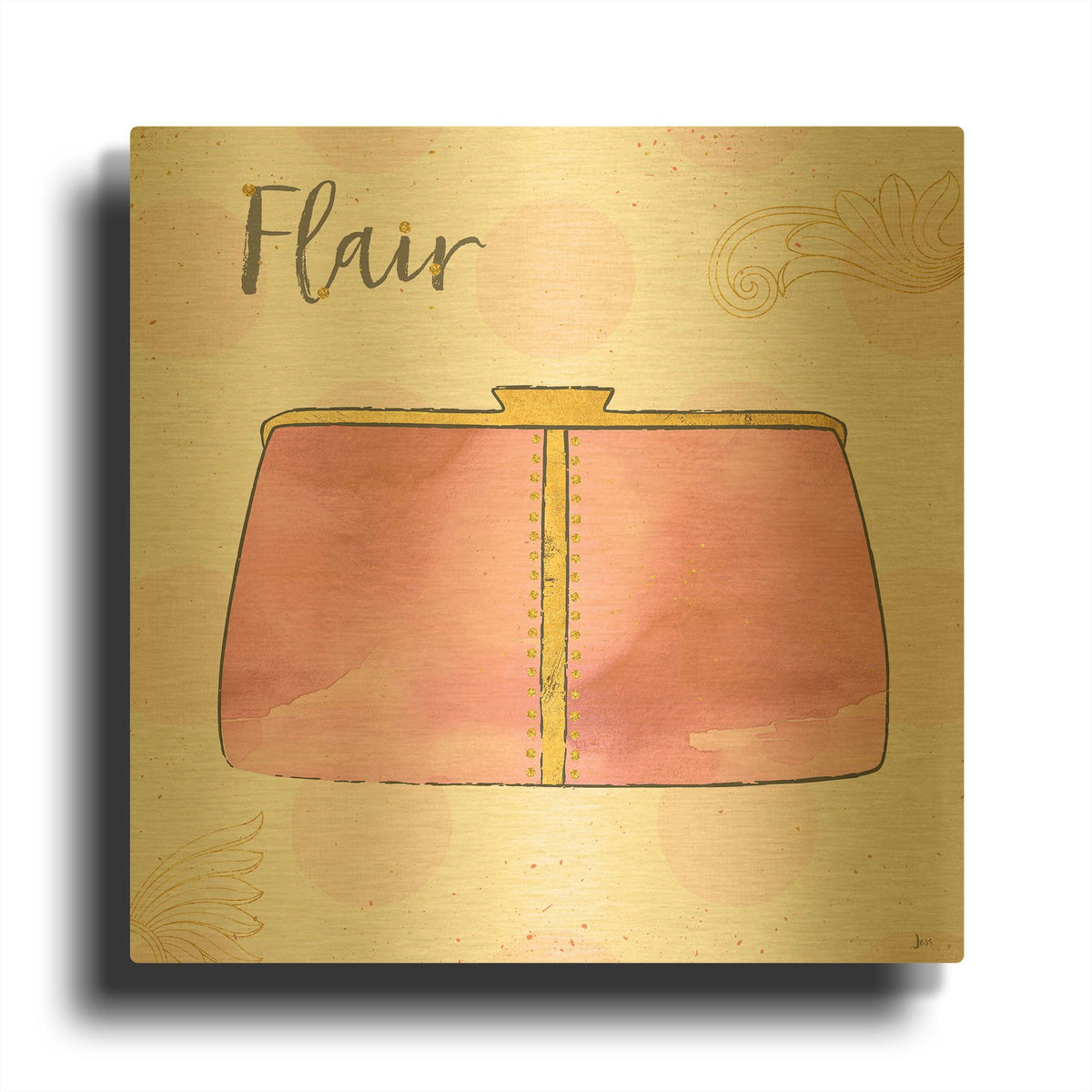 'Fashion Blooms II Pink' By Jess Aiken Gold Metal Wall Art