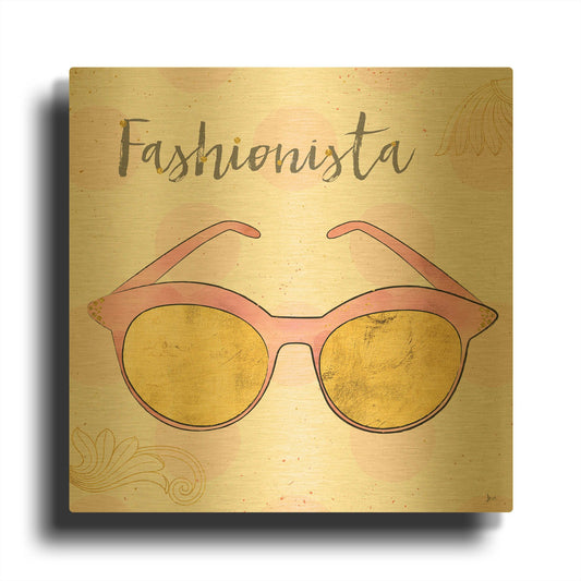 'Fashion Blooms IV Pink' By Jess Aiken Gold Metal Wall Art
