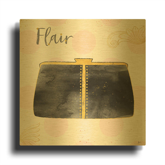 'Fashion Blooms II Black' By Jess Aiken Gold Metal Wall Art