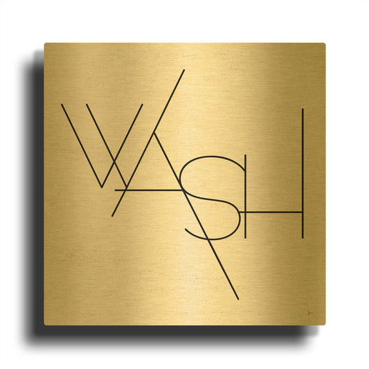 'Wash Dry Fold I' By Jess Aiken Gold Metal Wall Art