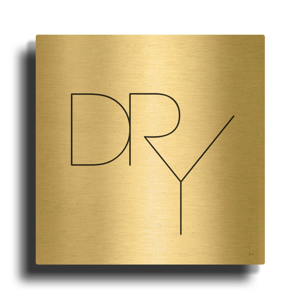 'Wash Dry Fold II' By Jess Aiken Gold Metal Wall Art