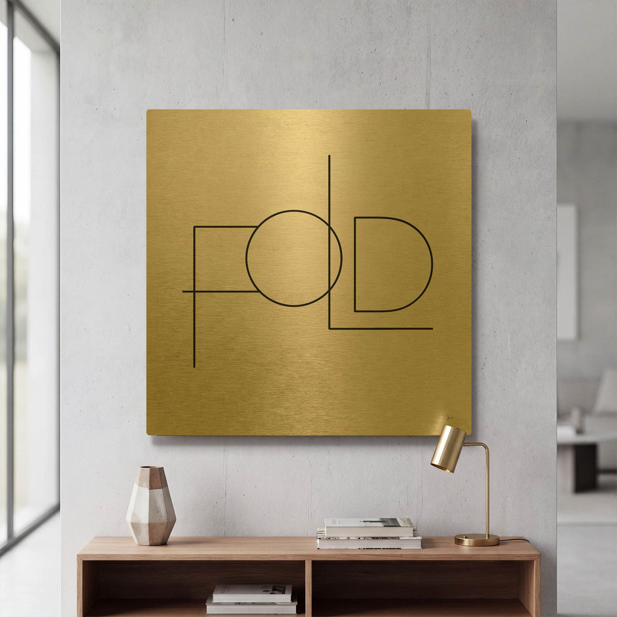 'Wash Dry Fold III' By Jess Aiken Gold Metal Wall Art