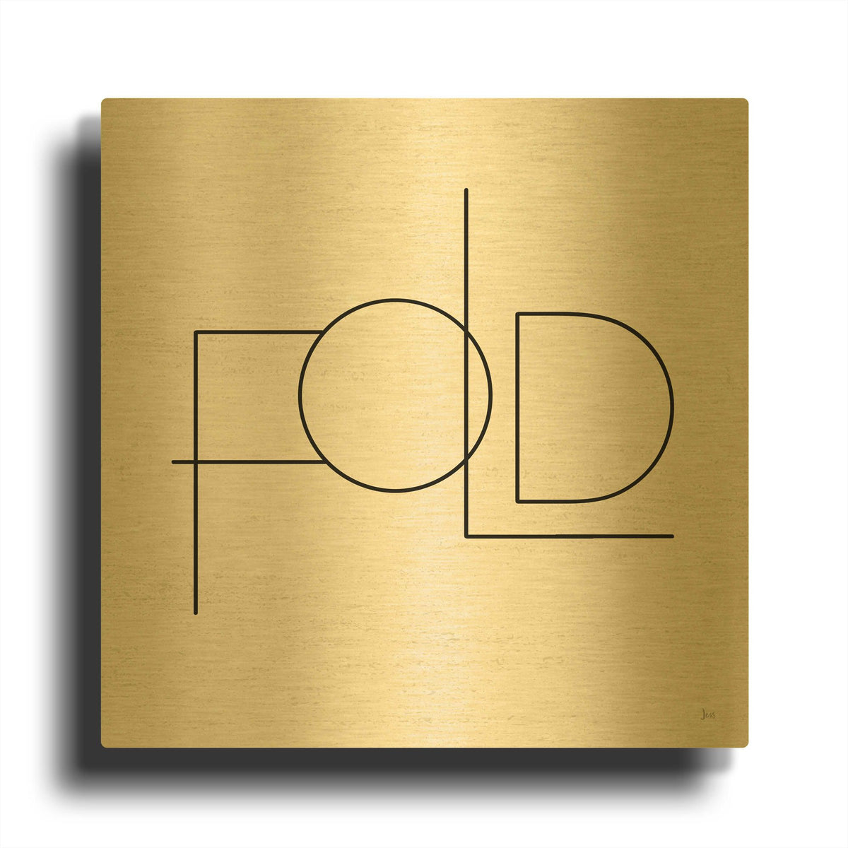 'Wash Dry Fold III' By Jess Aiken Gold Metal Wall Art
