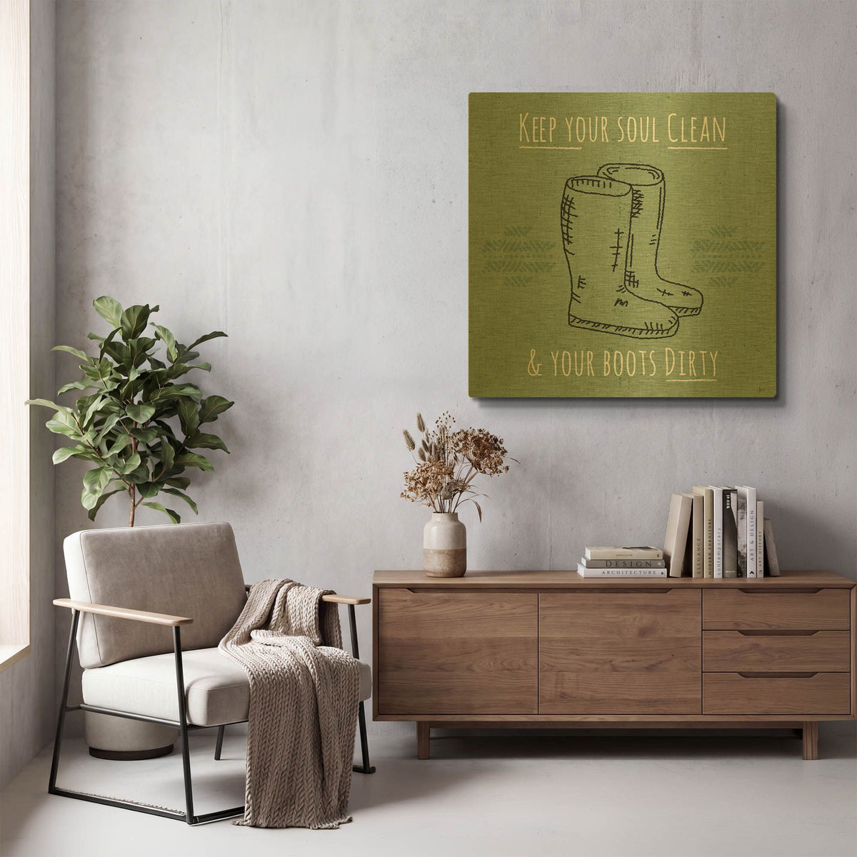 'Home Grown I' By Jess Aiken Gold Metal Wall Art