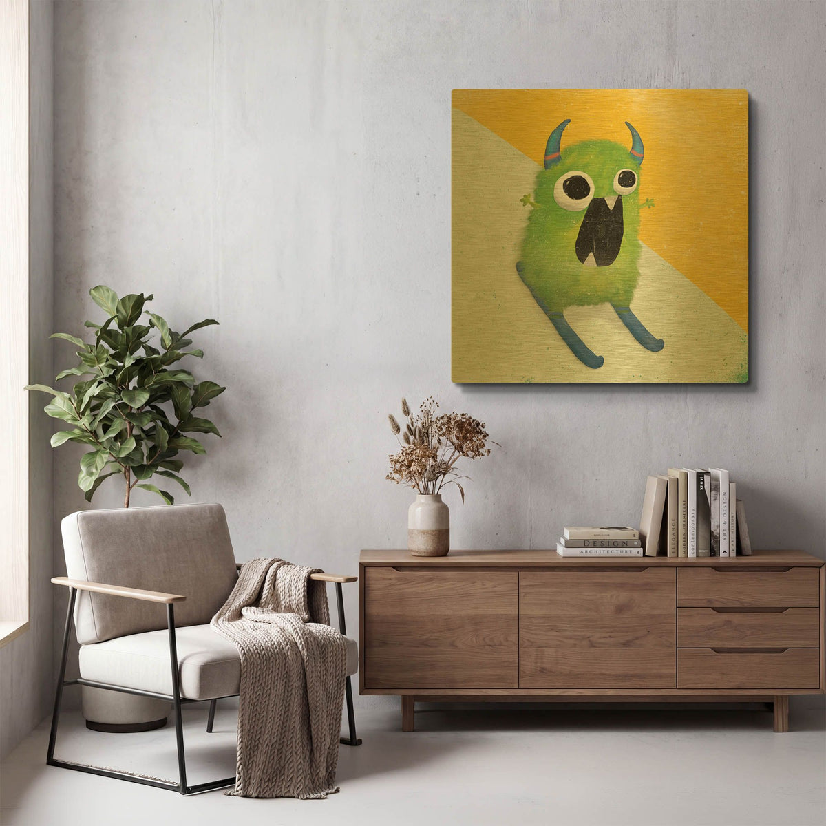 'Xtreme Monsters II' By Sarah Adams Gold Metal Wall Art
