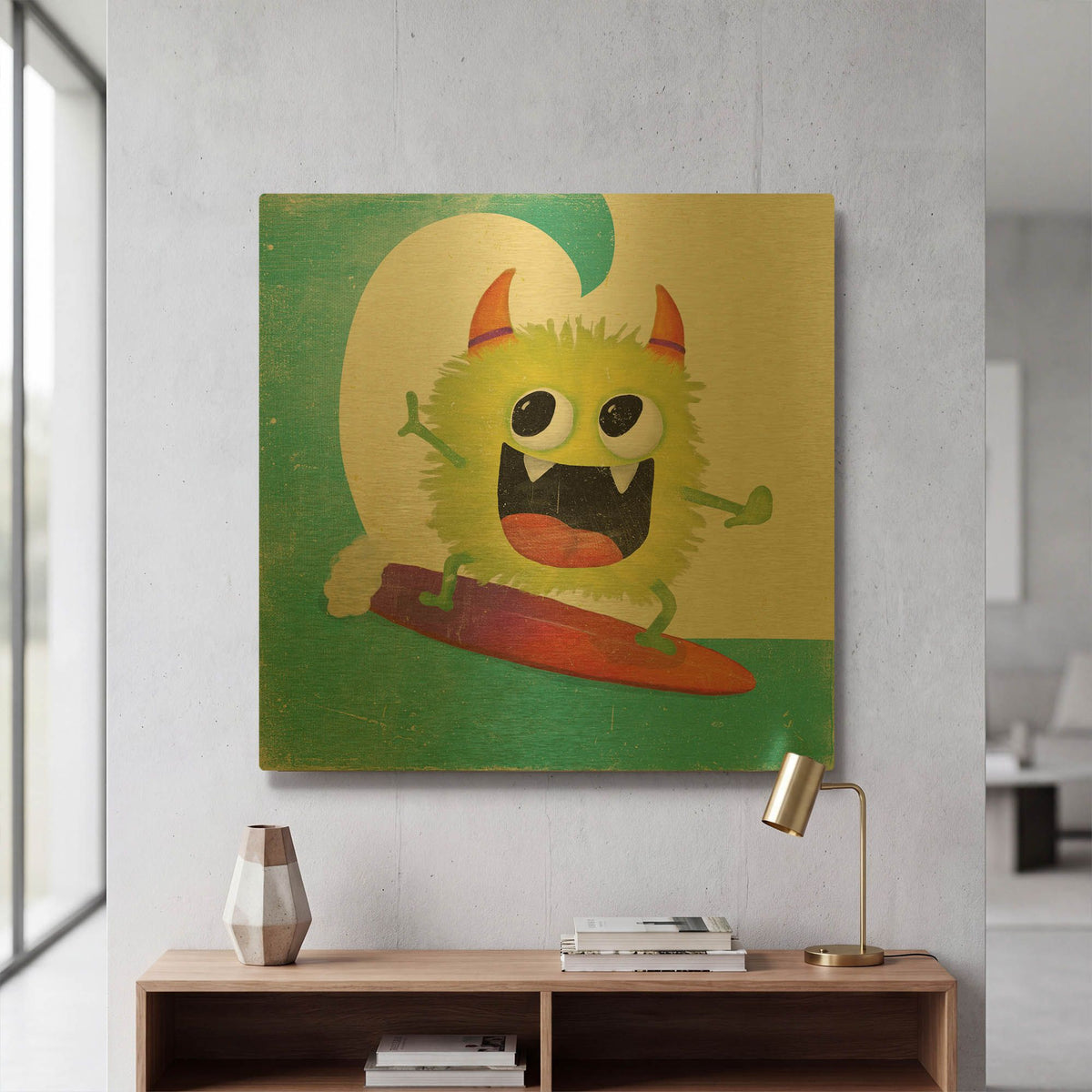 'Xtreme Monsters III' By Sarah Adams Gold Metal Wall Art
