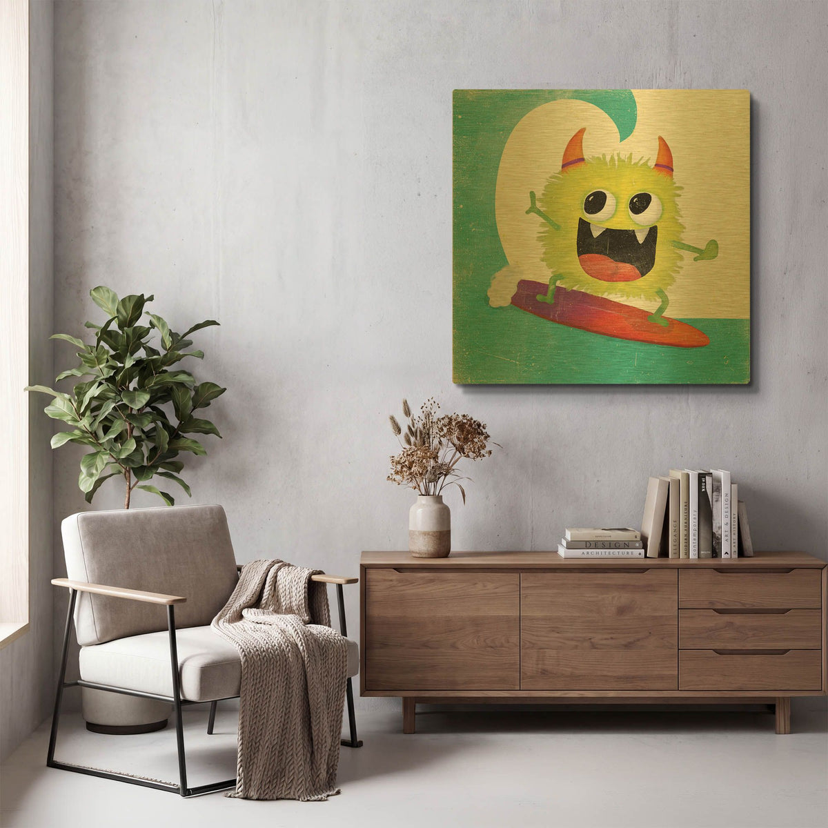 'Xtreme Monsters III' By Sarah Adams Gold Metal Wall Art