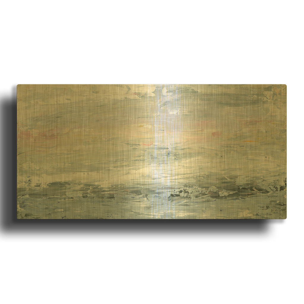'Gazing Out' By Sarah Adams Gold Metal Wall Art
