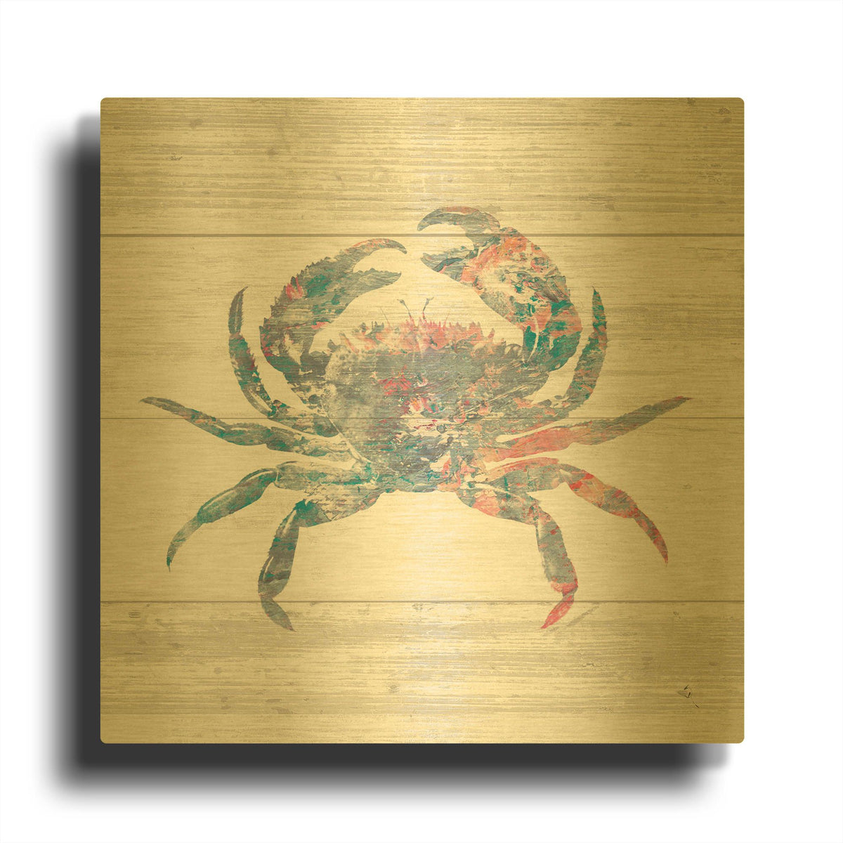 'Ocean Life I' By Sarah Adams Gold Metal Wall Art