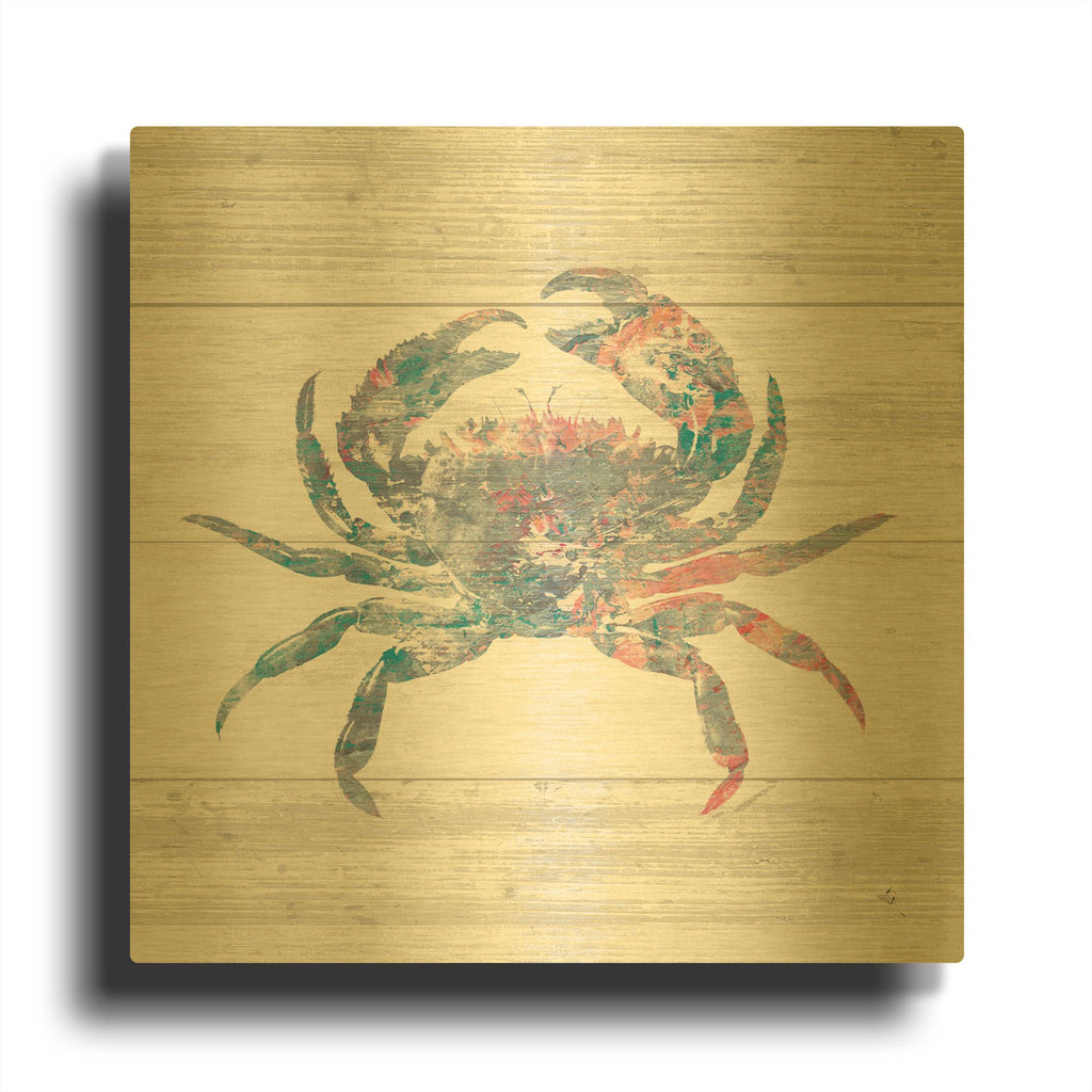 'Ocean Life I' By Sarah Adams Gold Metal Wall Art