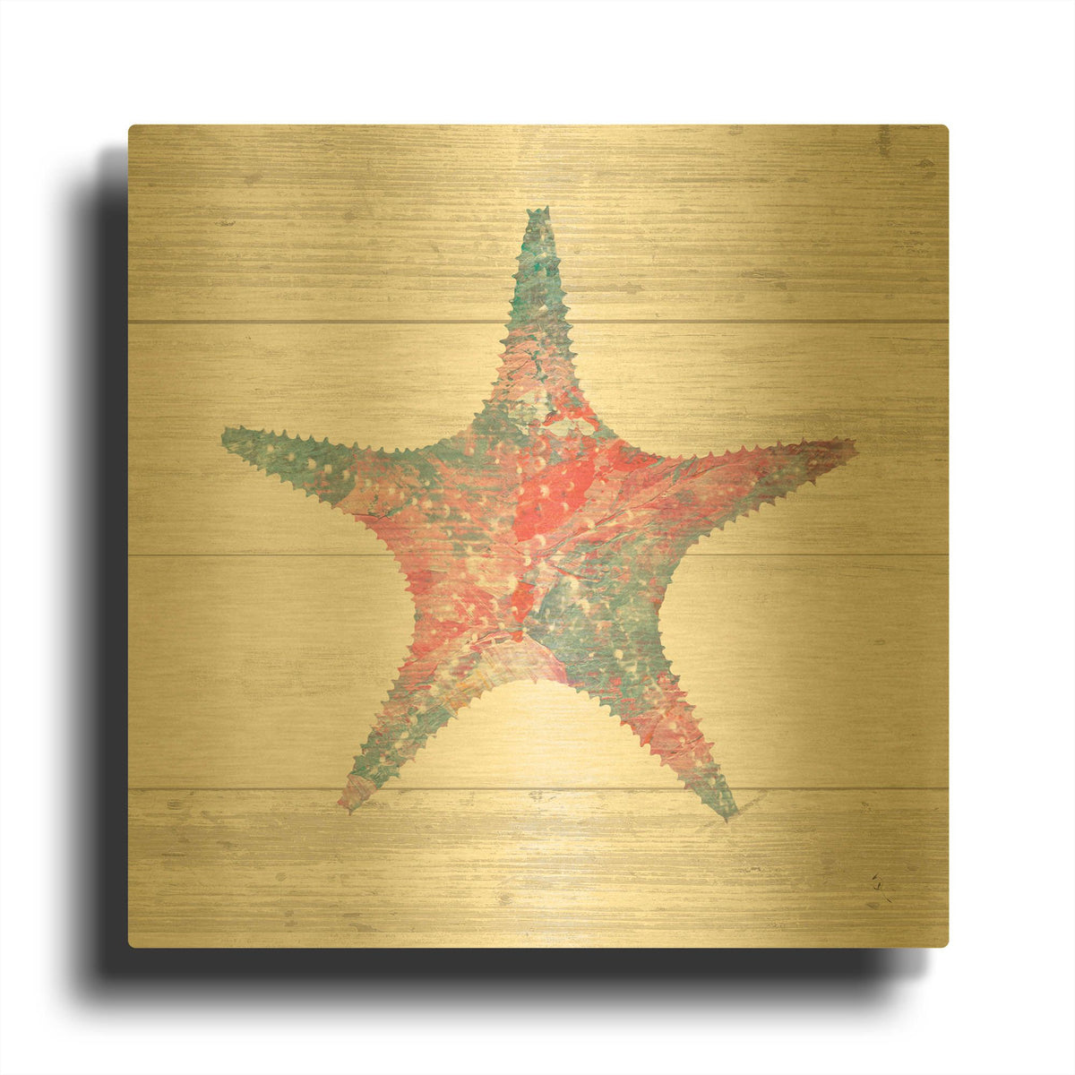 'Ocean Life IV' By Sarah Adams Gold Metal Wall Art