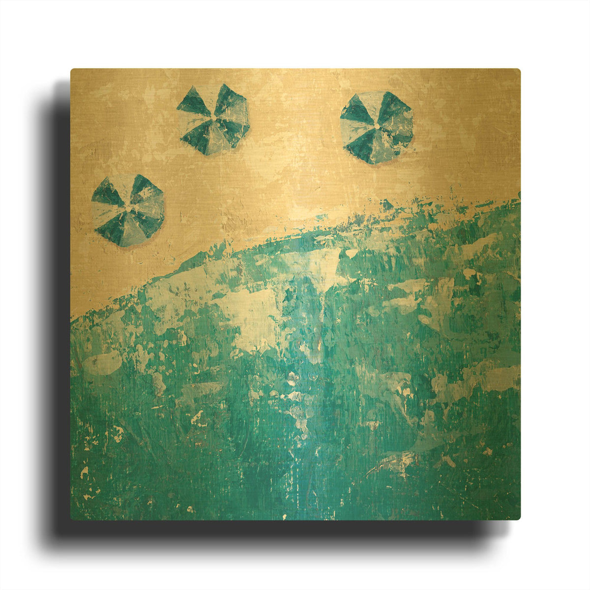 'Beach Days Blue' By Sarah Adams Gold Metal Wall Art