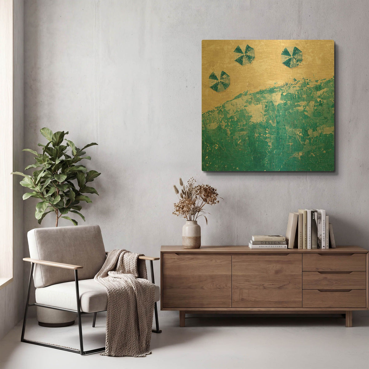 'Beach Days Blue' By Sarah Adams Gold Metal Wall Art