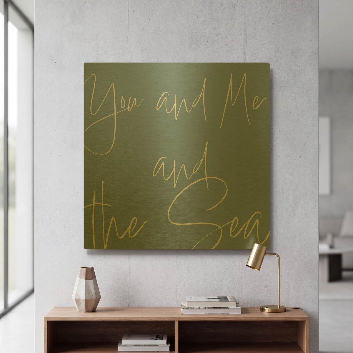 'By the Beach V' By Sarah Adams Gold Metal Wall Art