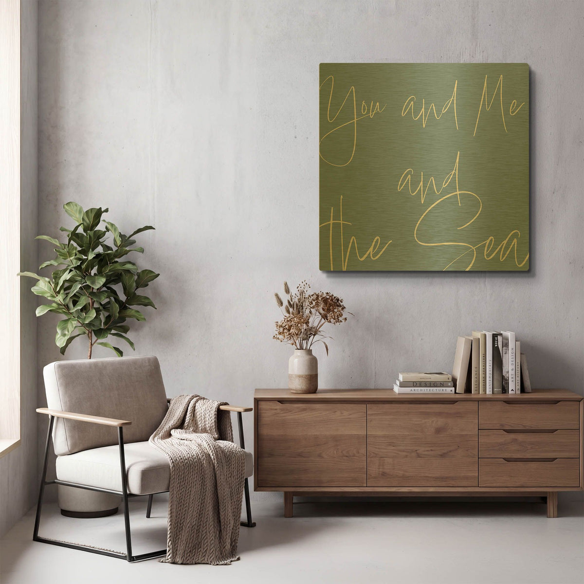 'By the Beach V' By Sarah Adams Gold Metal Wall Art