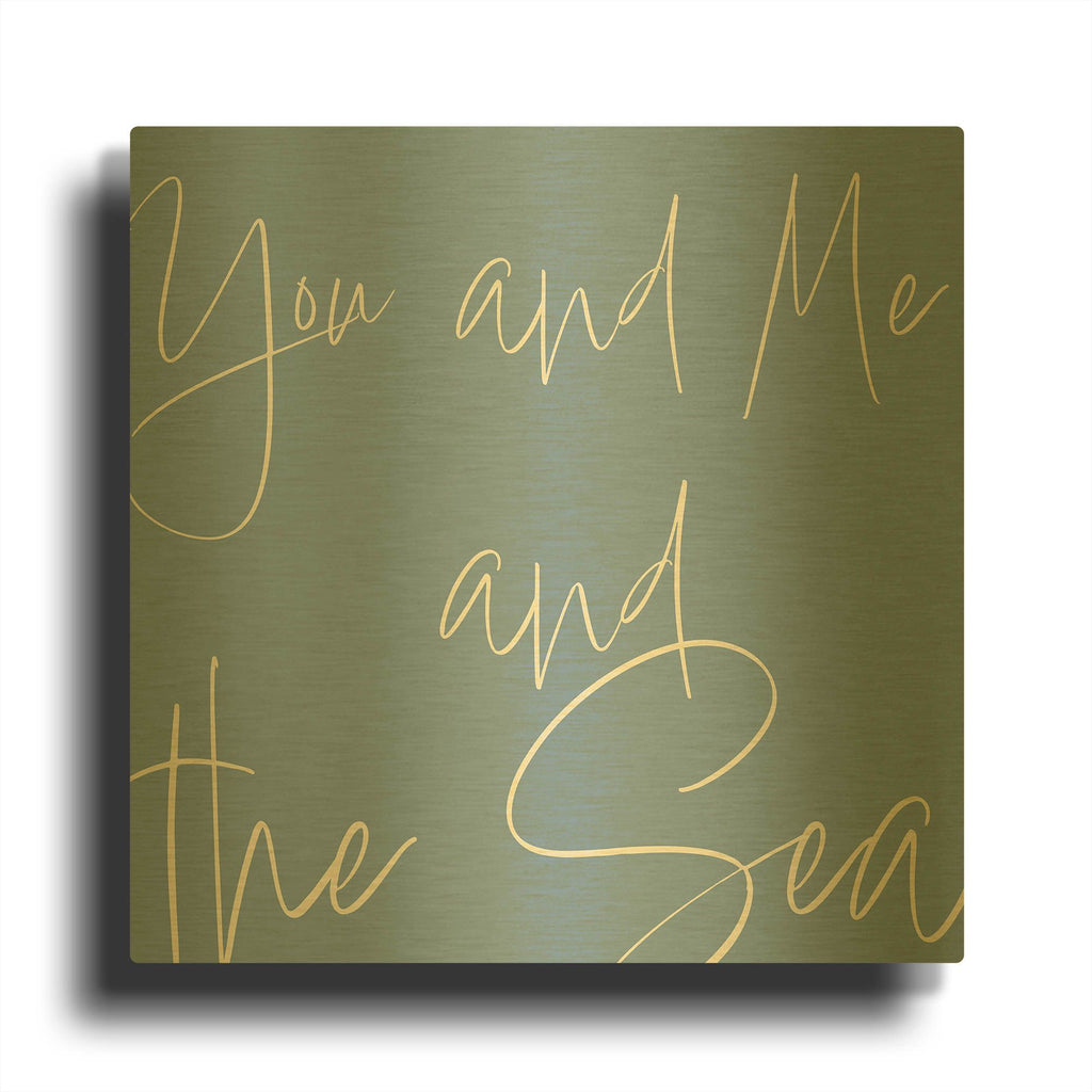 'By the Beach V' By Sarah Adams Gold Metal Wall Art