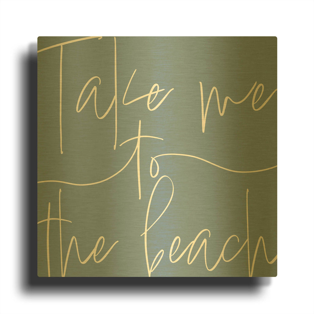 'By the Beach III Light' By Sarah Adams Gold Metal Wall Art