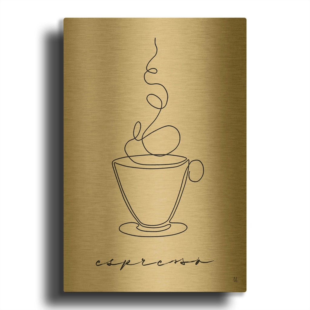 'Cafe Espresso' By Sarah Adams Gold Metal Wall Art