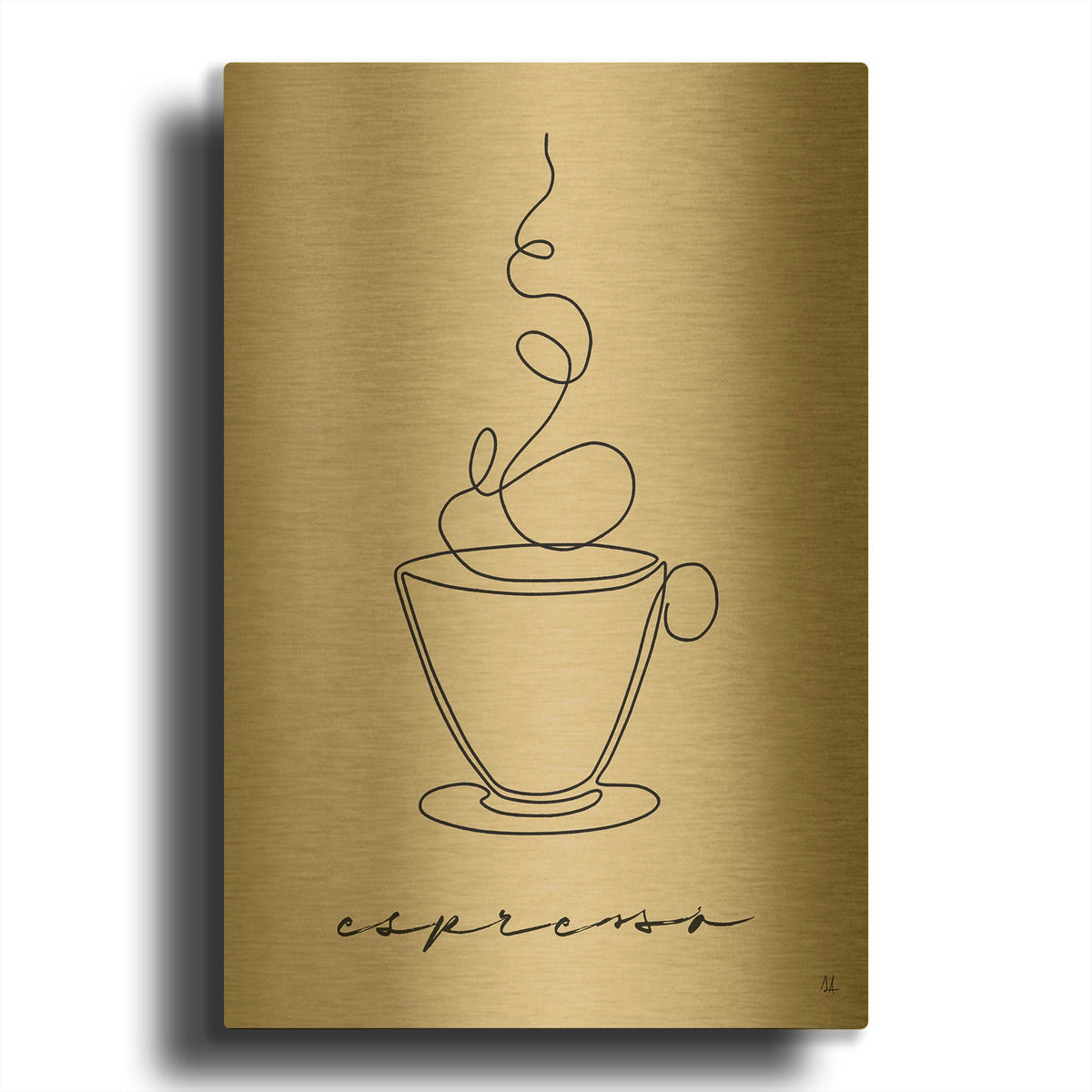 'Cafe Espresso' By Sarah Adams Gold Metal Wall Art