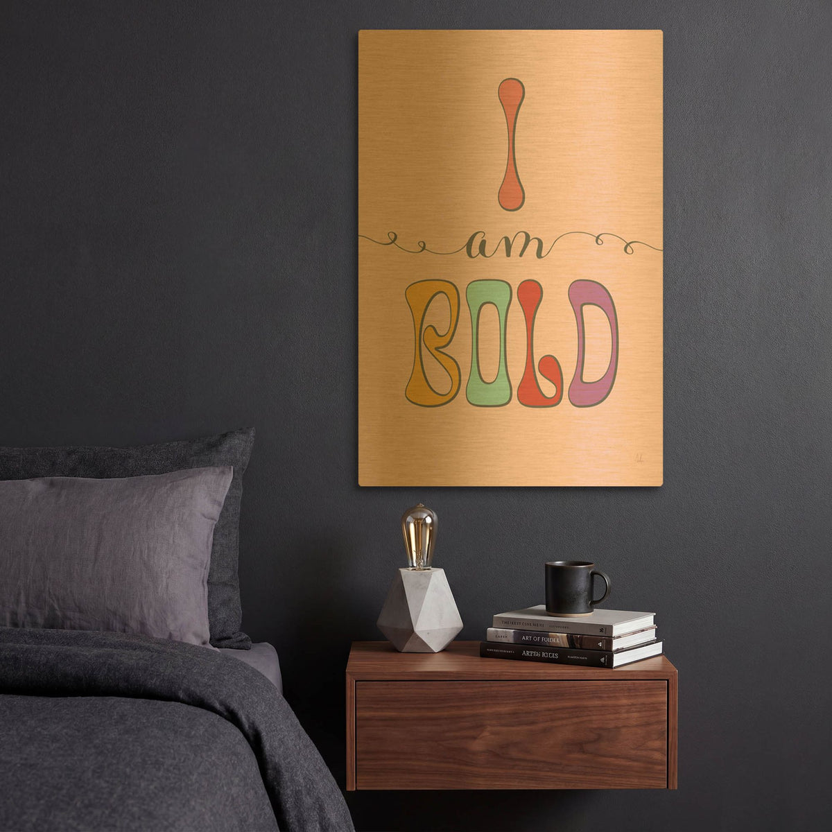 'I Am Bold' By Sarah Adams Gold Metal Wall Art