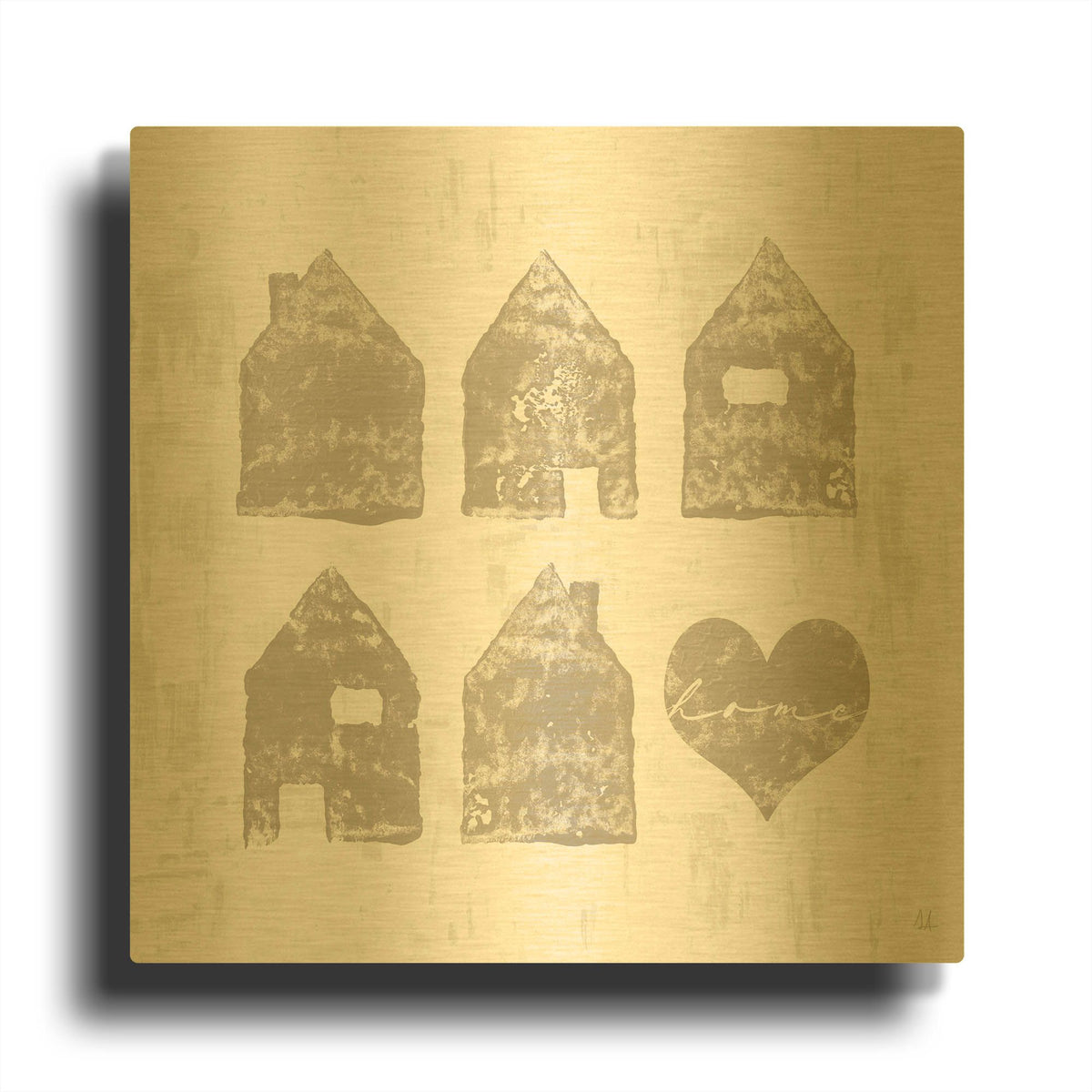 'Home Sweet Home III' By Sarah Adams Gold Metal Wall Art