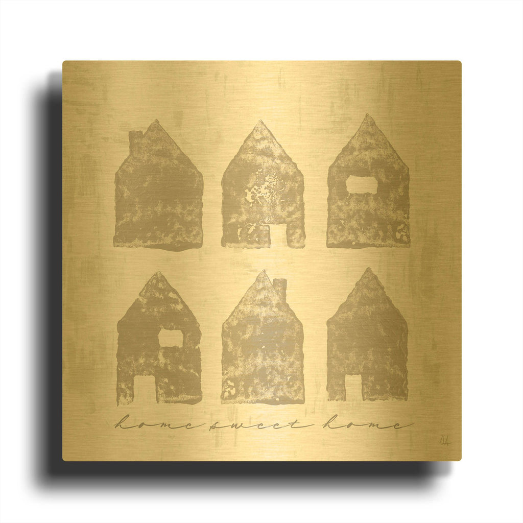 'Home Sweet Home IV' By Sarah Adams Gold Metal Wall Art