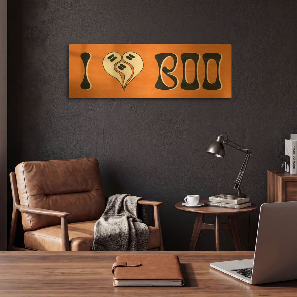 'Hey Boo I' By Sarah Adams Gold Metal Wall Art