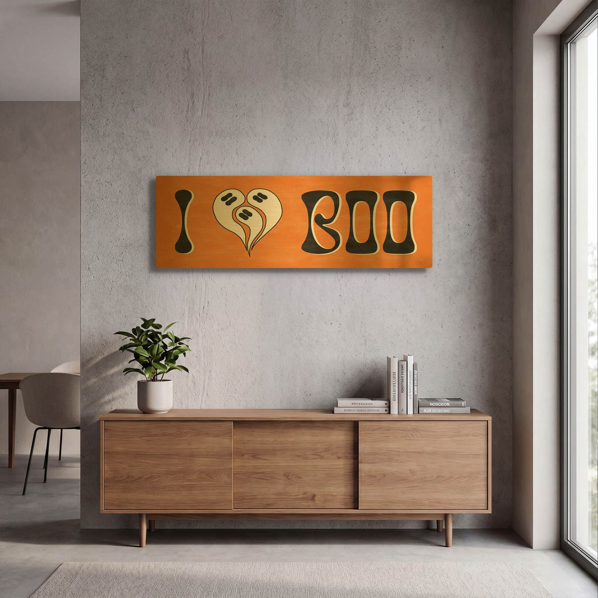 'Hey Boo I' By Sarah Adams Gold Metal Wall Art