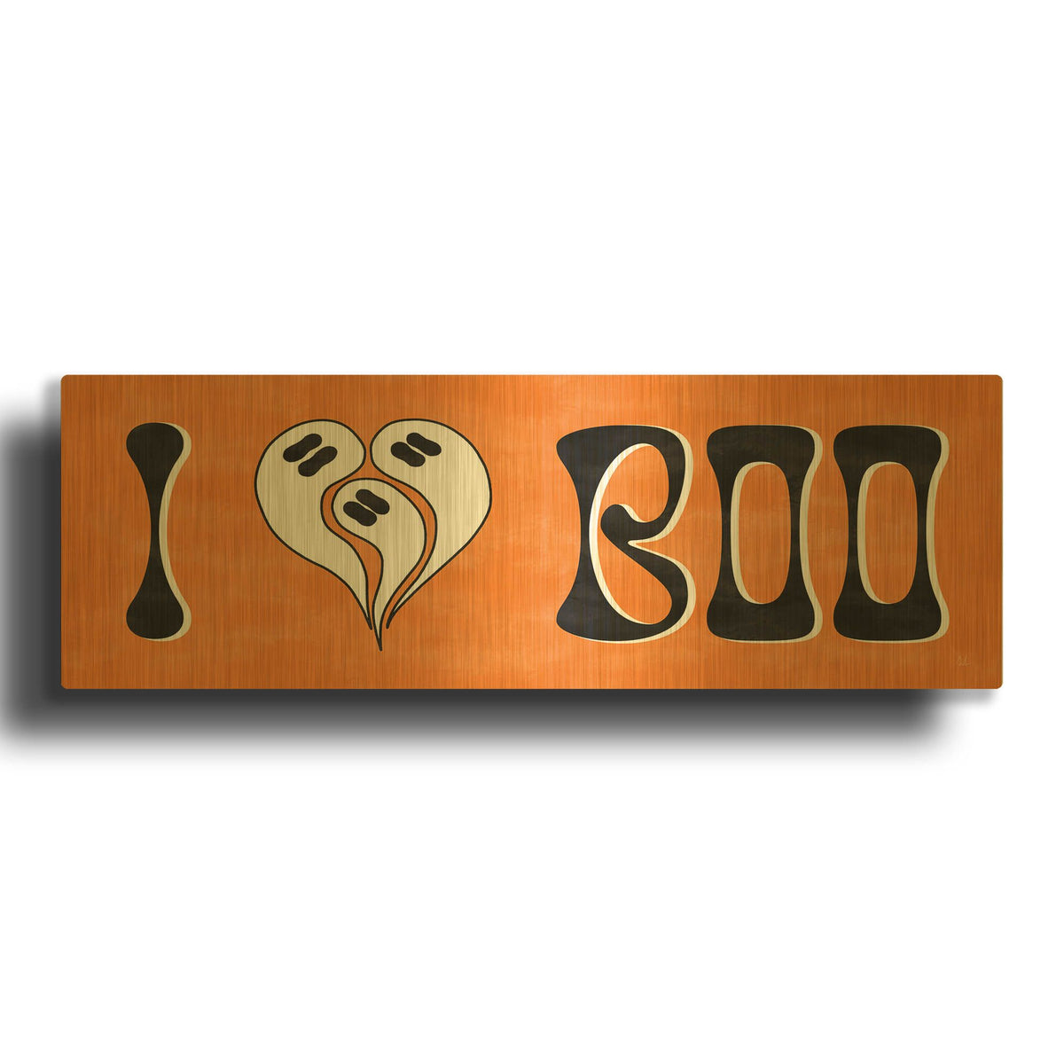 'Hey Boo I' By Sarah Adams Gold Metal Wall Art